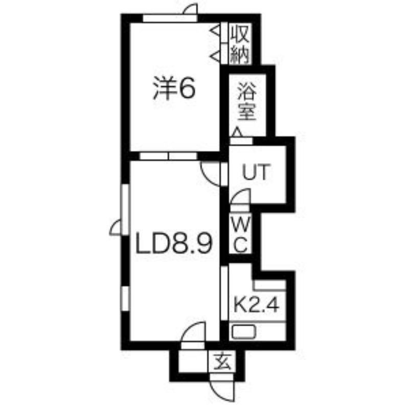 VIOLETTE白石(1LDK/2階)の間取り写真