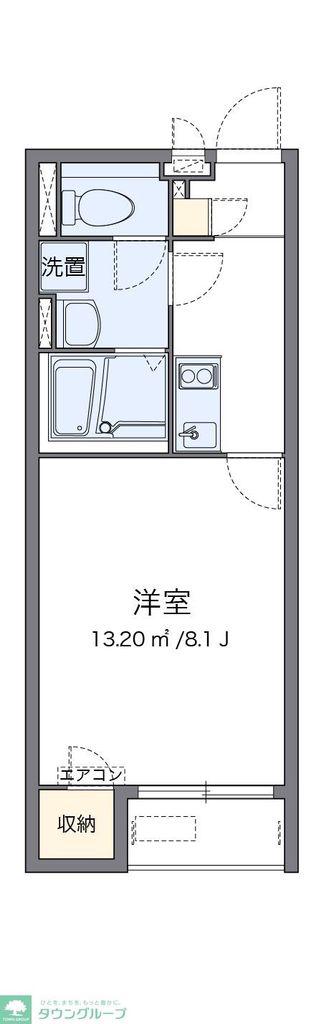 クレイノファースト東原(1K/1階)の間取り写真