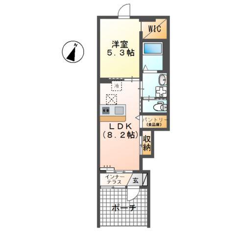 グランドノアール(1LDK/1階)の間取り写真
