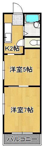 平丘台マンション(2K/3階)の間取り写真