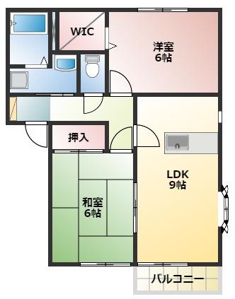 ソレジオN(2LDK/2階)の間取り写真