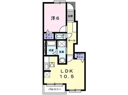 メゾン・ド・ソレイユIII(1LDK/1階)の間取り写真