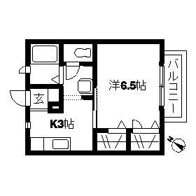 メゾンアツキ(1K/2階)の間取り写真