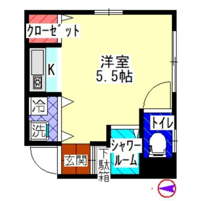 ハイツTRY(ワンルーム/2階)の間取り写真