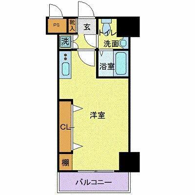 スカイコート両国壱番館(ワンルーム/6階)の間取り写真