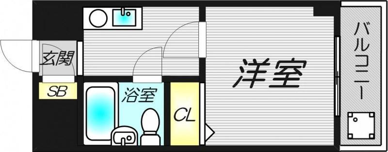 ノルデンハイム北(1K/5階)の間取り写真