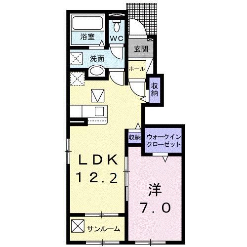 リリアン カーサ(1LDK/1階)の間取り写真
