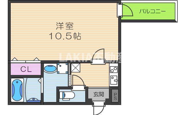 フジパレス今川VI番館(1K/1階)の間取り写真