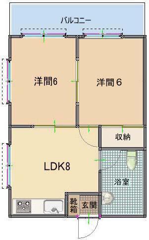 沖縄タオル工業第2ビル(2DK/5階)の間取り写真