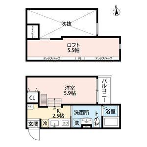 Y&Mアルタイル加納ワイアンドエムアルタイル(1K/2階)の間取り写真