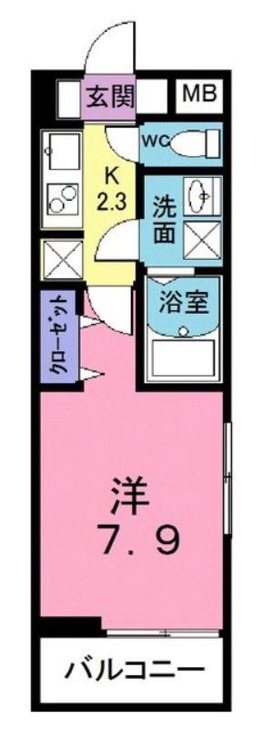 アルバU(1K/3階)の間取り写真