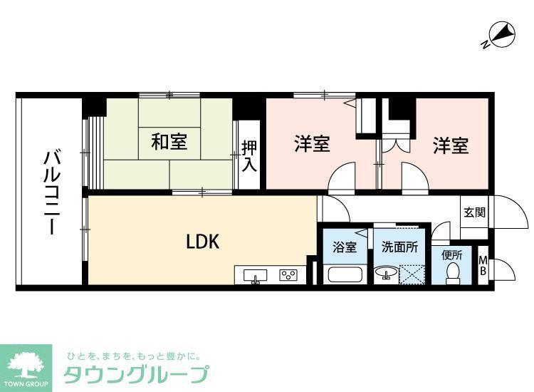 フローラルパレス元町(3LDK/4階)の間取り写真