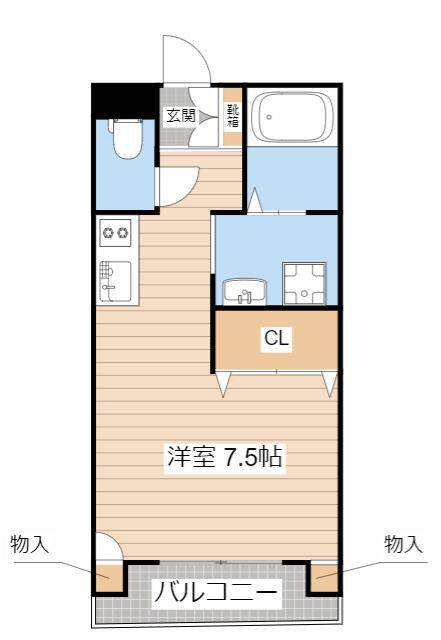 コートファイン(ワンルーム/1階)の間取り写真