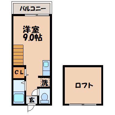 エスポワール本尾(ワンルーム/2階)の間取り写真