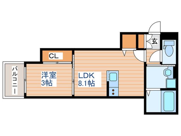 フォルテ河原町(1LDK/3階)の間取り写真