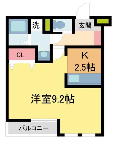 セラヴィ南花屋敷(1K/2階)の間取り写真