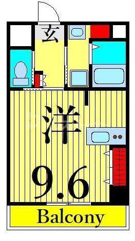 リテラス町屋(ワンルーム/2階)の間取り写真