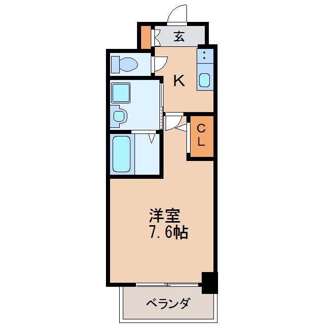 パルティール新栄(1K/9階)の間取り写真