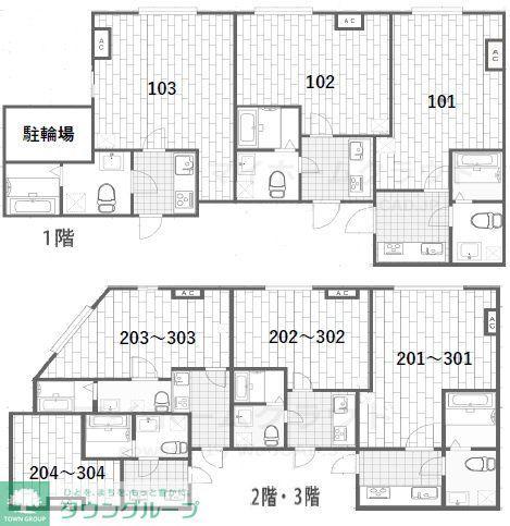 MILKOCOテラス西川口(1K/3階)の間取り写真