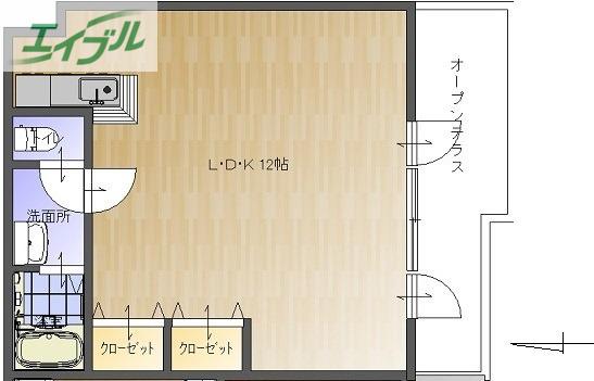 紀之美ビル(ワンルーム/3階)の間取り写真