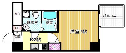 APRILE南森町(1K/6階)の間取り写真