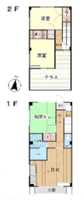 テラスハウスアップル(3LDK/1階)の間取り写真
