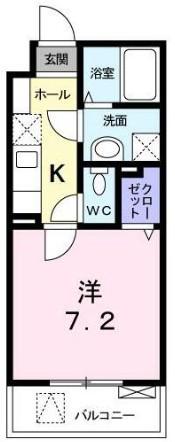 プレアデス城北(1K/4階)の間取り写真