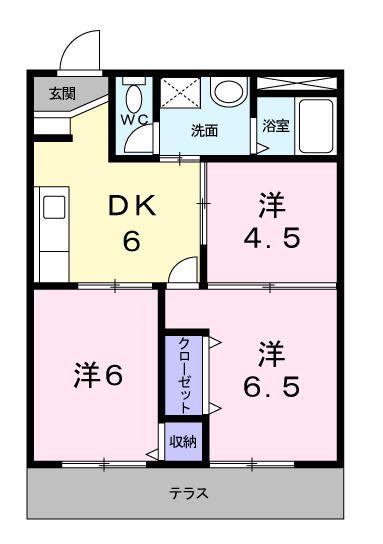シティハイツあおき(3DK/1階)の間取り写真
