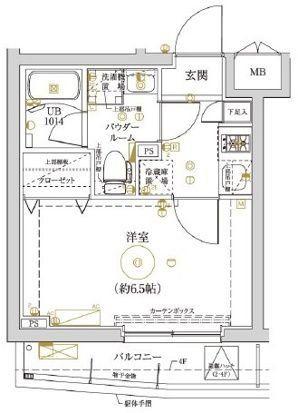 LUMEED横濱山手(1K/4階)の間取り写真