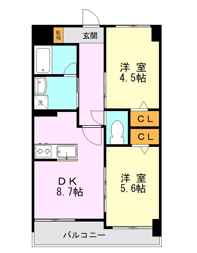 グレイスピア大津3(1K/6階)の間取り写真