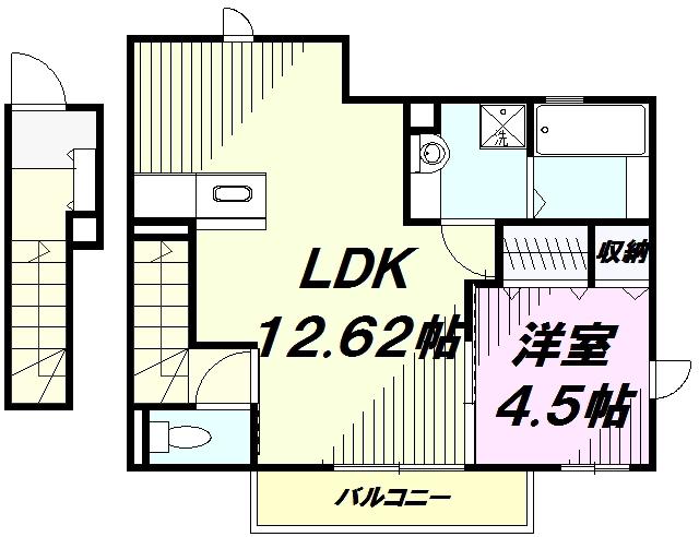 エクレールII(1LDK/2階)の間取り写真