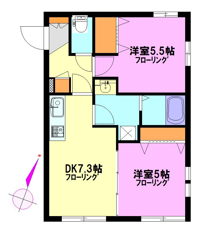ＪＲ京浜東北線 川口駅 徒歩8分 3階建 築11年(2DK/2階)の間取り写真