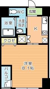 モナトリエ小倉平和通(1K/4階)の間取り写真