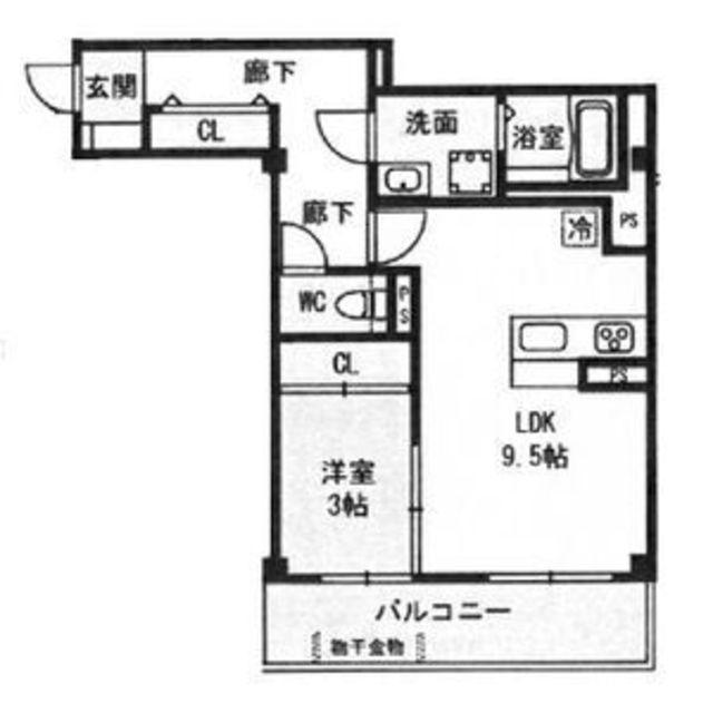 パーシモン中もず(1LDK/4階)の間取り写真