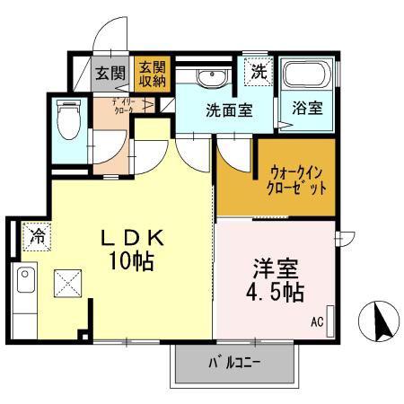 セジュール室小路 B(1LDK/1階)の間取り写真
