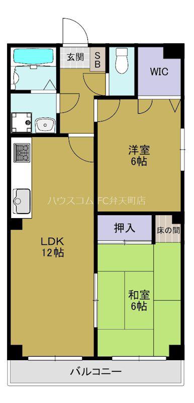 バンコート夕凪(2LDK/7階)の間取り写真