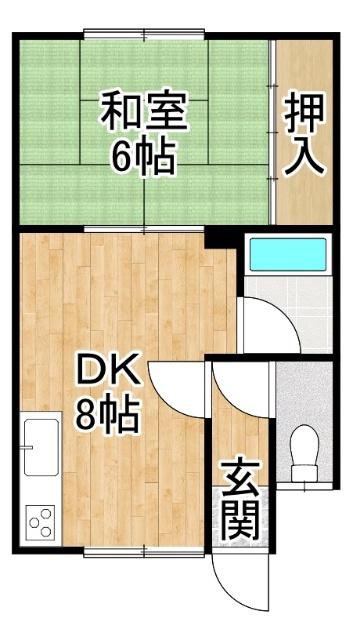 飯沼ハイツ(1DK/1階)の間取り写真