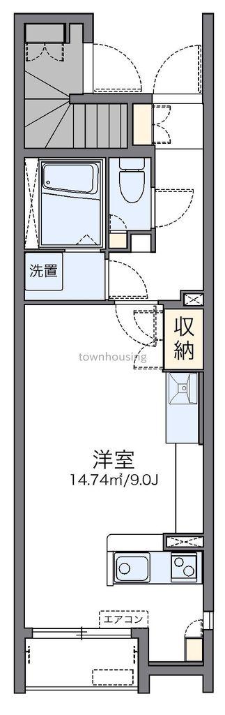 レオネクストボヌールH(ワンルーム/1階)の間取り写真