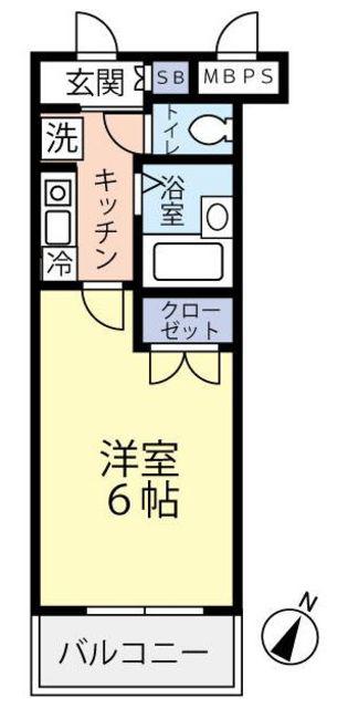 グランヴァン西馬込(1K/4階)の間取り写真