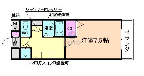 リヴェール(1K/3階)の間取り写真