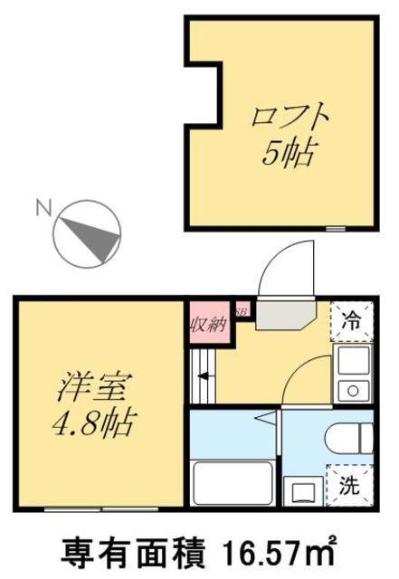 ハーモニーテラス鎌倉III(ワンルーム/1階)の間取り写真