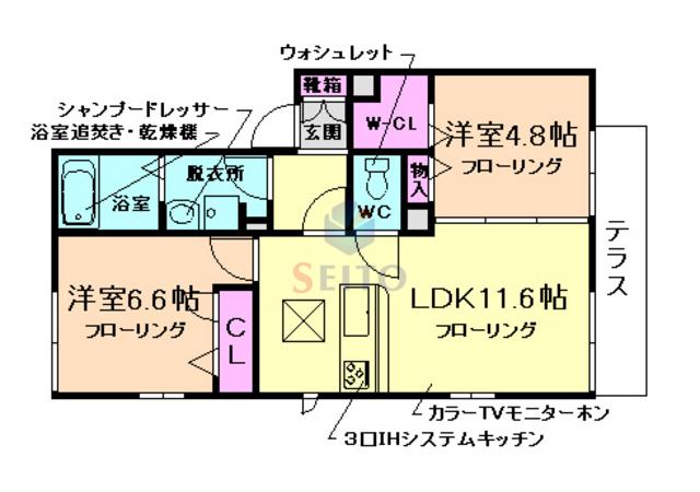 ルミナスとよなか(1SLDK/1階)の間取り写真