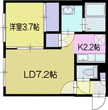 ゼクシア清流(1LDK/1階)の間取り写真
