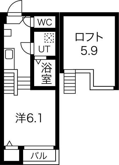 クリアス(1K/2階)の間取り写真