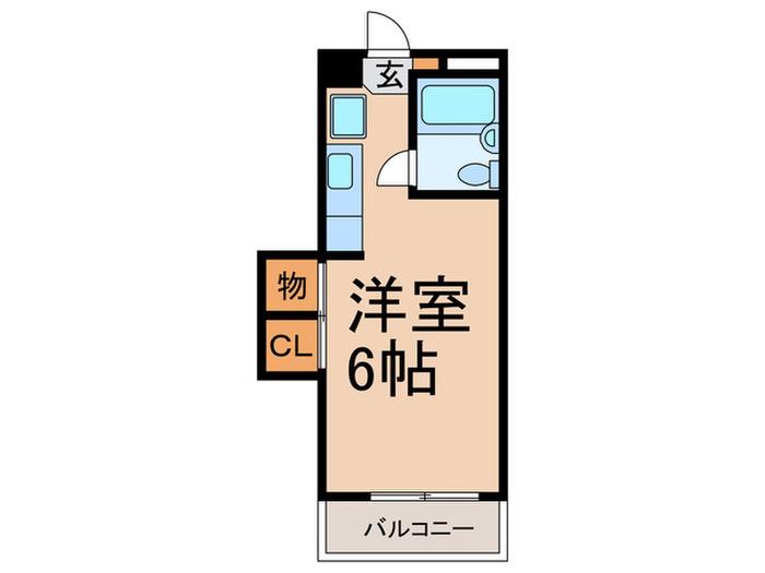 亜光ハイム常盤台(ワンルーム/2階)の間取り写真