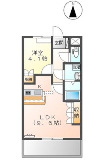 グランディール・サワー(1LDK/2階)の間取り写真