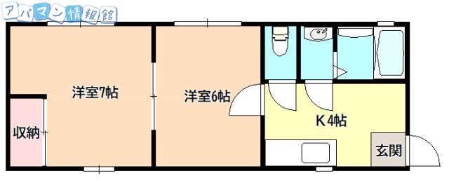 ミキハウス(2K/2階)の間取り写真