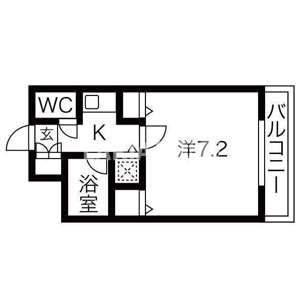 オズレジデンスNOE(1K/6階)の間取り写真