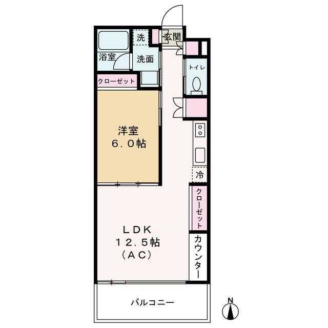 ヴェル ラ メゾン(1LDK/3階)の間取り写真