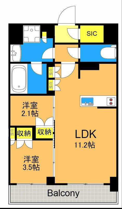J.GRAN COURT 品川西大井ウエスト(2LDK/1階)の間取り写真